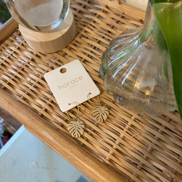 Gold Leaf Earrings - Picture 7 of 8